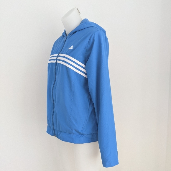ADIDAS Bright Blue Fleece Lined Track Jacket, M - Picture 3 of 7